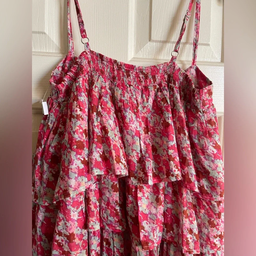 FP One Pink Floral Ruffle Top Large - Picture 6 of 7
